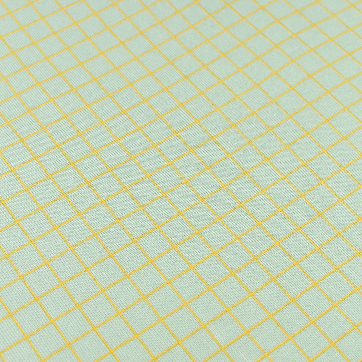 Drap housse 70x140cm STORIES Édition limitée Nobodinoz green lemon grid
