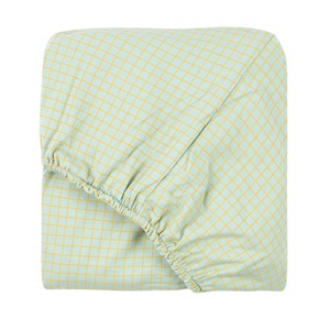 Drap housse 70x140cm STORIES Édition limitée Nobodinoz green lemon grid
