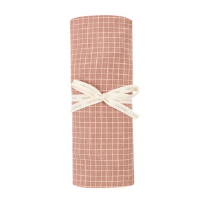Drap housse 70x140cm STORIES Édition limitée Nobodinoz pink cream grid