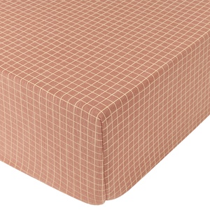 Drap housse 70x140cm STORIES Édition limitée Nobodinoz pink cream grid