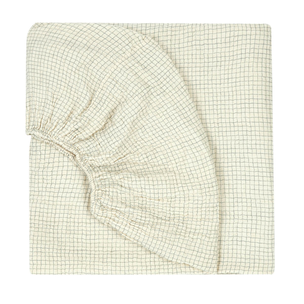 Drap housse 70x140cm WABI SABI Nobodinoz blue grid