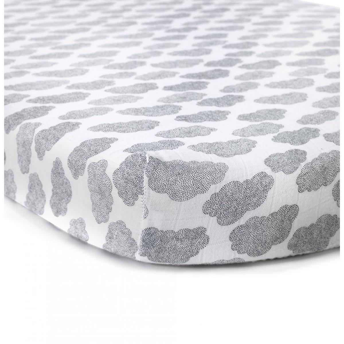 Drap-housse 70x150cm MUKA Charlie Crane moumout cloud