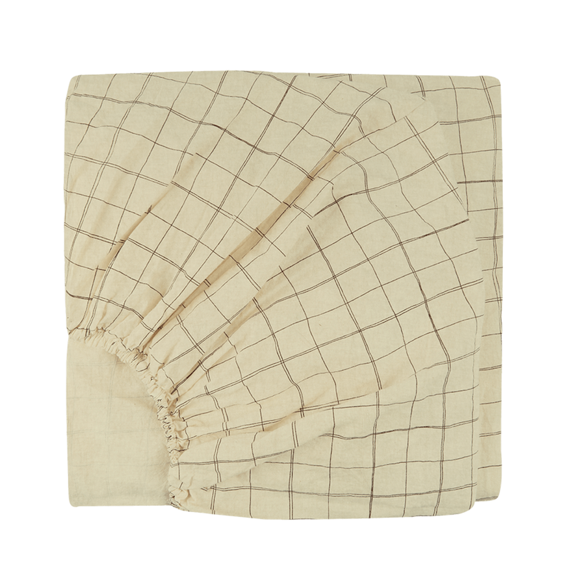 Drap housse bébé 70x100cm SHEET WASHED cotton Nobodinoz green tea grid