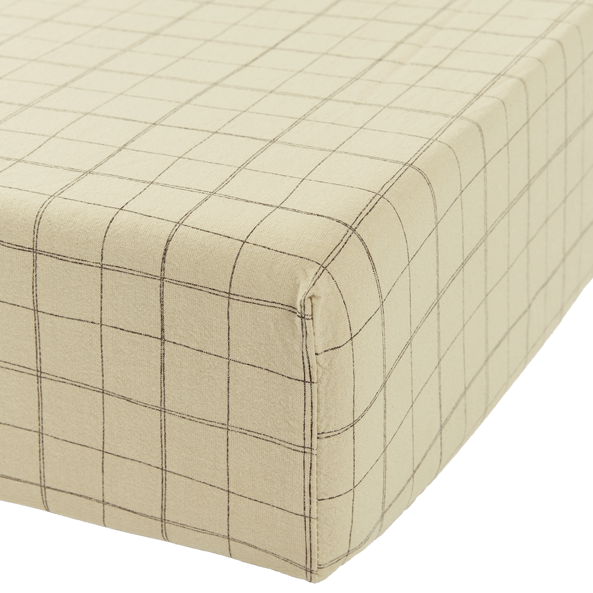 Drap housse bébé 70x100cm SHEET WASHED cotton Nobodinoz green tea grid