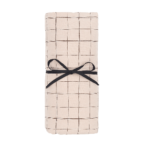 Drap housse bébé 70x100cm SHEET WASHED cotton Nobodinoz mauve pink grid