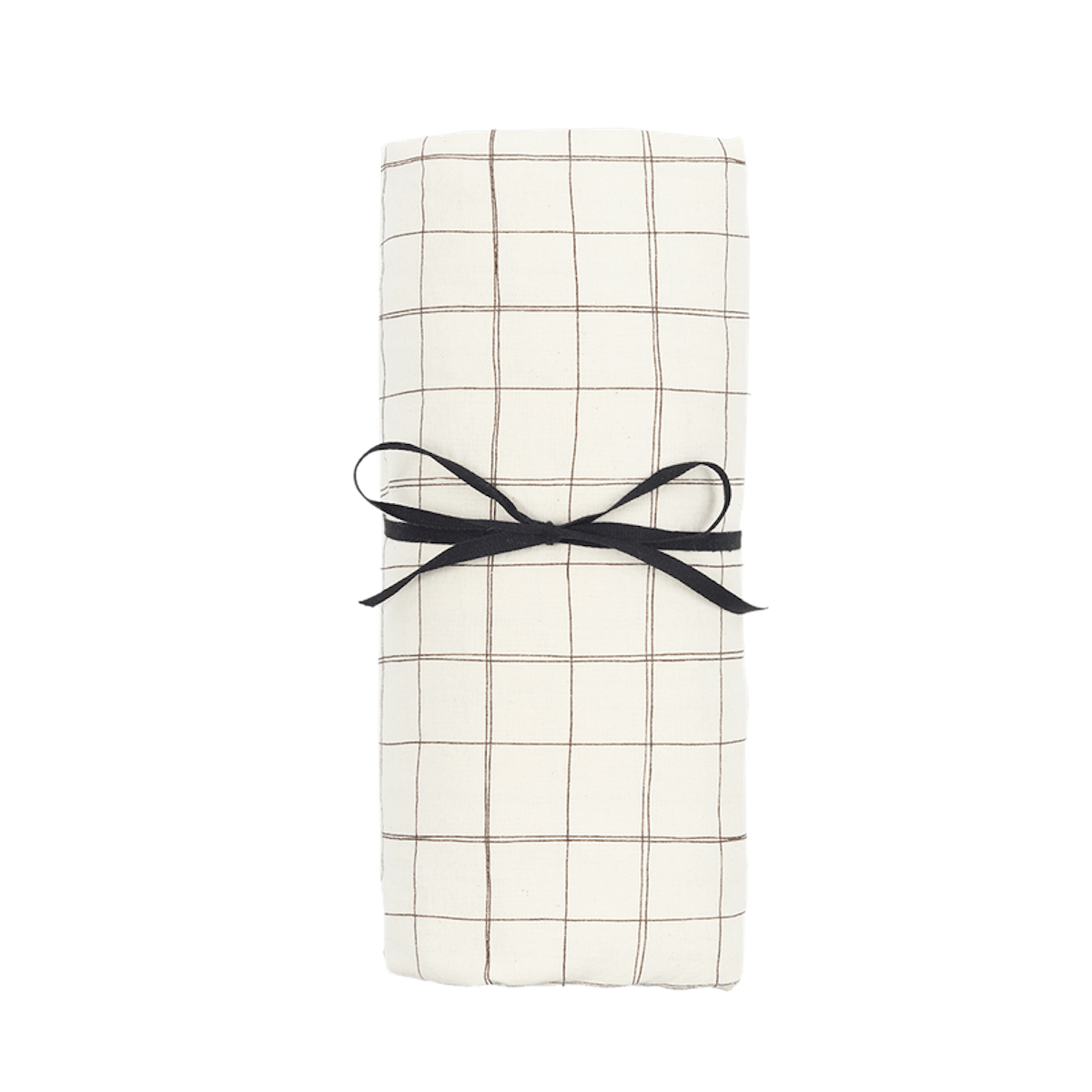 Drap housse bébé 70x100cm SHEET WASHED cotton Nobodinoz natural grid