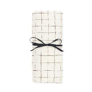 Drap housse bébé 70x100cm SHEET WASHED cotton Nobodinoz natural grid