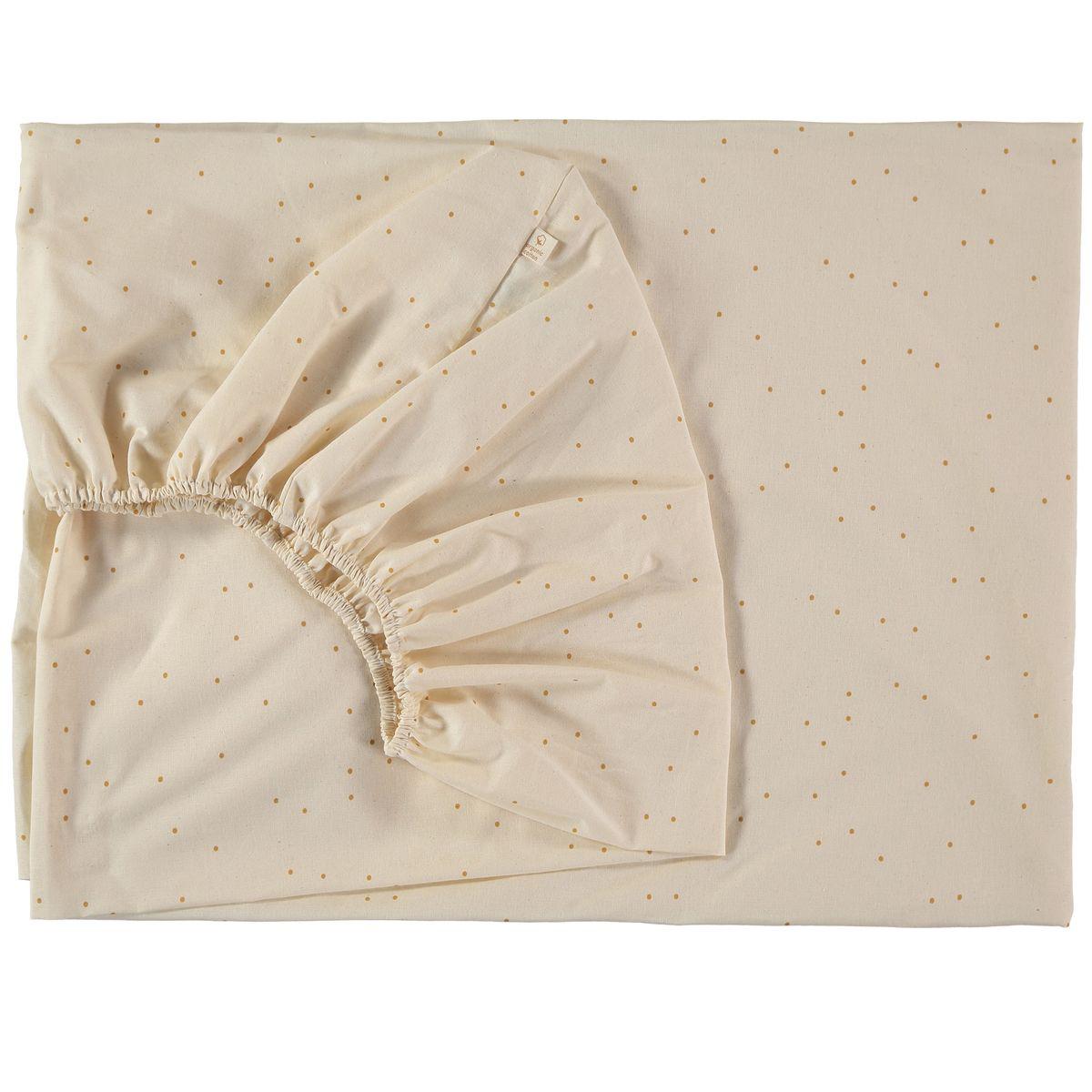 Drap-housse TIBET Nobodinoz honey sweet dots-natural 