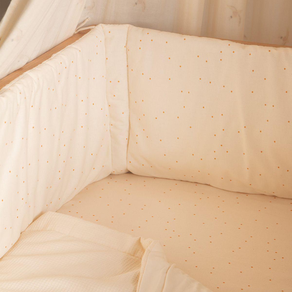 Drap-housse TIBET Nobodinoz honey sweet dots-natural 