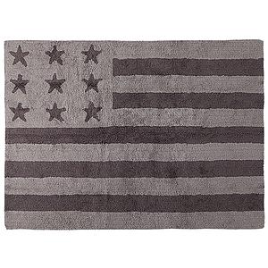 DRAPEAU AMERICAIN By Lorena Canals Tapis 100% coton lavable 120x160cm Gris