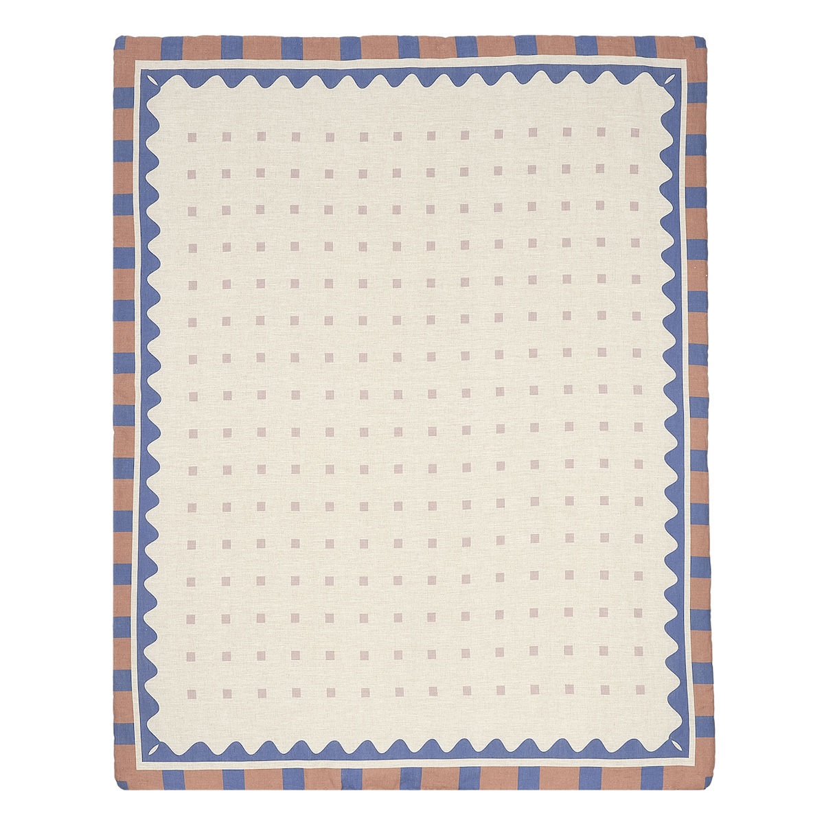 Édredon LIN FRANÇAIS VIBES Nobodinoz Blue quilt