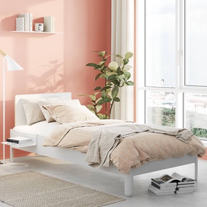Einzelbett mit Kopfteil 120x200cm NAIT Müller Small Living Offwhite