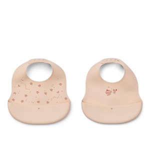 Ember Printed Bib 2-pack Liewood Mini Butterfly Apple blossom