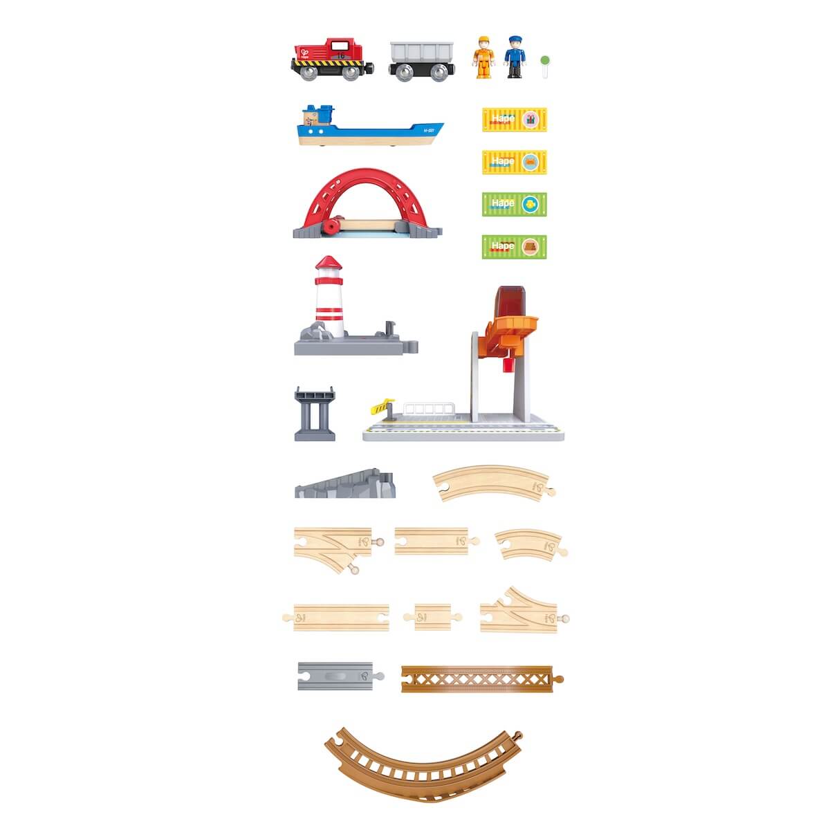 Ensemble de fret maritime et ferroviaire Hape