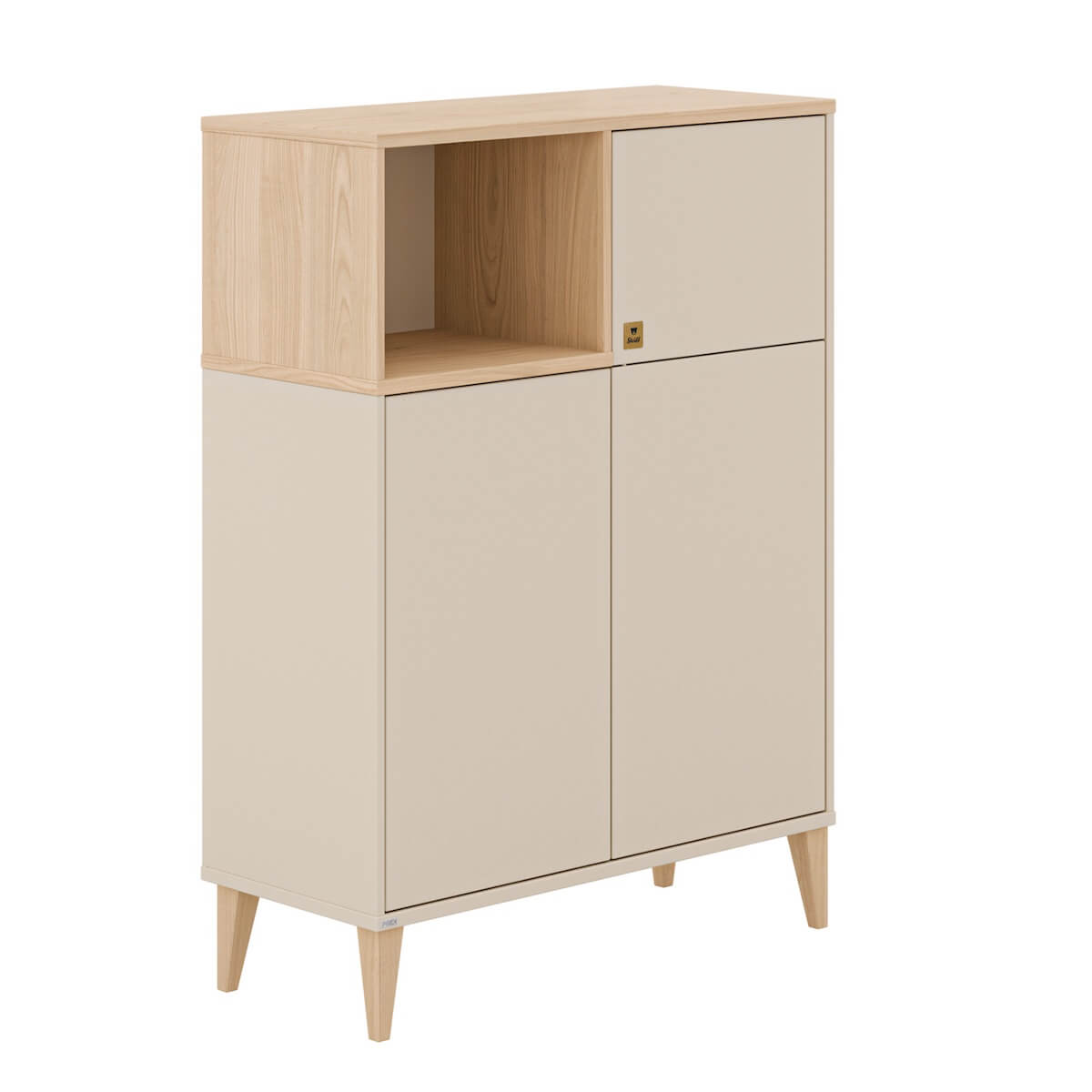 Étagère 1 niche 3 portes MILA & BEN Paidi Beige cashmere-bois scandinave