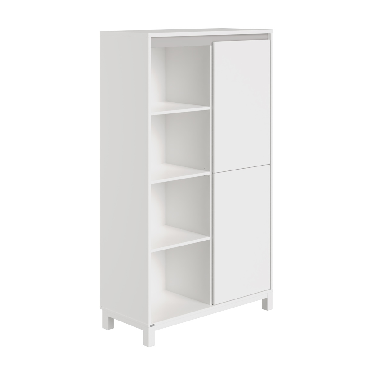 Étagère 2 portes à droite 4 compartiments ouverts OLLI Paidi blanc gris ardoise