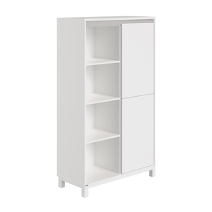 Étagère 2 portes à droite 4 compartiments ouverts OLLI Paidi blanc gris ardoise