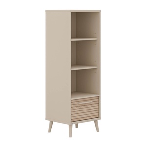 Étagère étroite 1 tiroir 3 compartiments ouverts EEFJE Paidi Beige cashmere-chêne