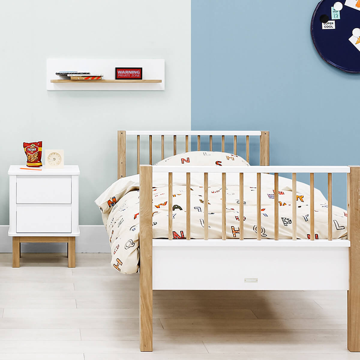 Étagère murale MIKA Bopita blanc chêne