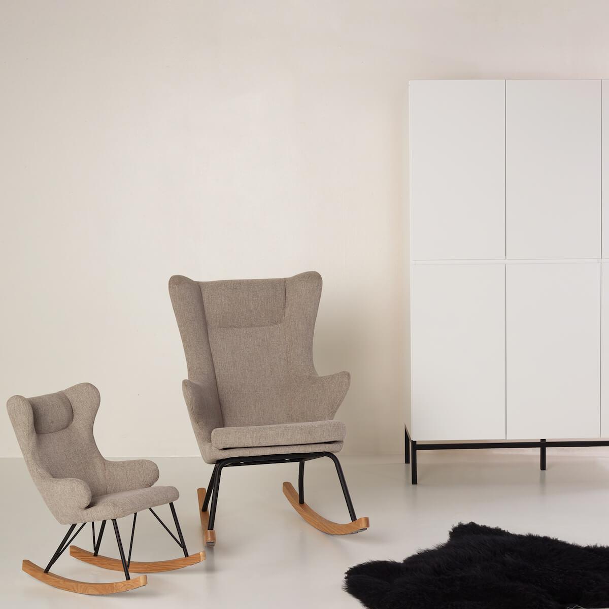 Fauteuil à bascule adulte DE LUXE Quax Sand grey