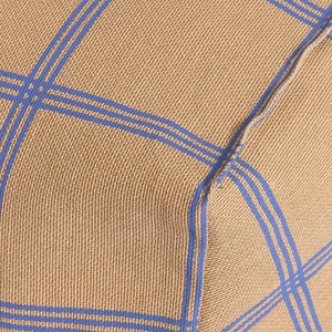 Fauteuil-pouf VIBES Nobodinoz Brown blue windowpane