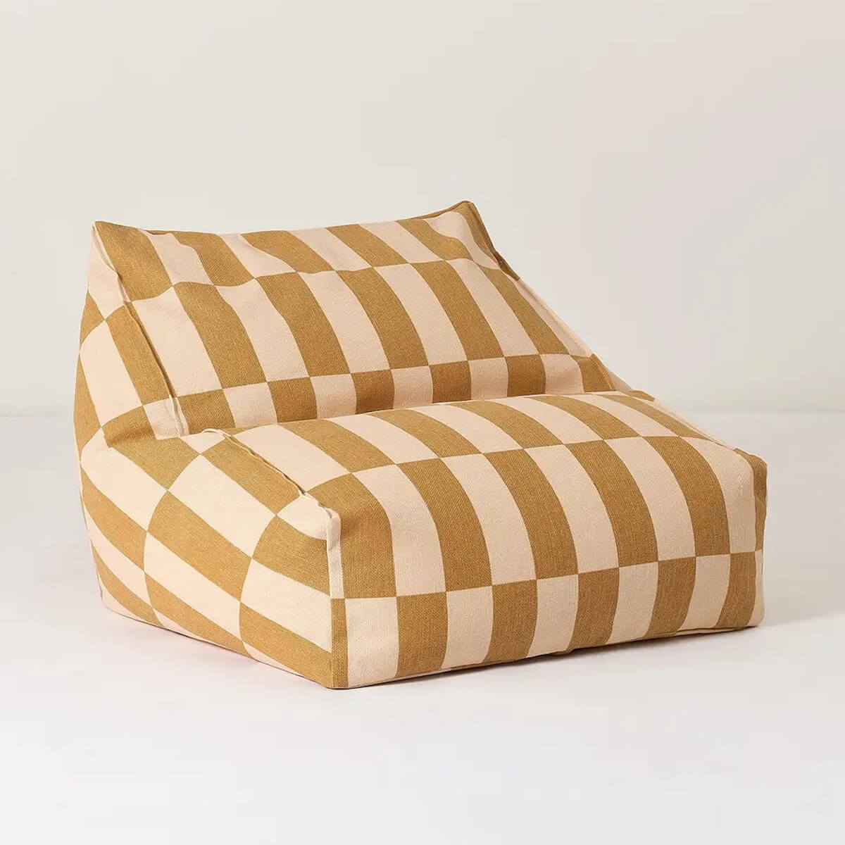 Fauteuil-pouf VIBES Nobodinoz Mustard and sand tiles