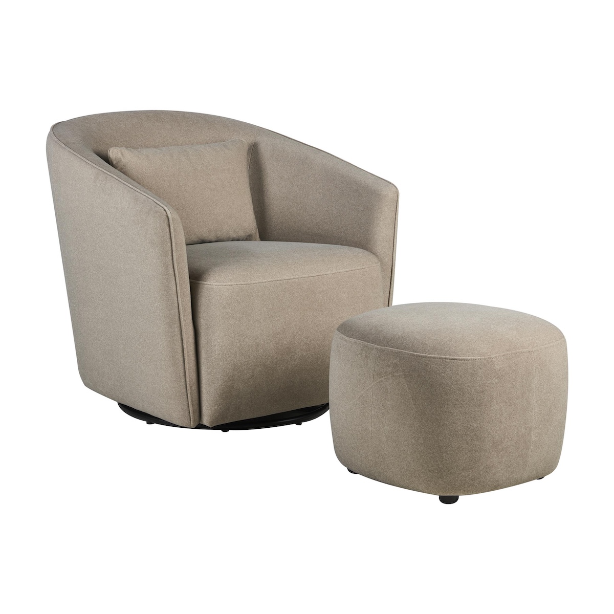 Fauteuil SWIVEL & GLIDING GOMI Quax mohair latte