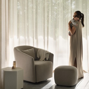Fauteuil SWIVEL & GLIDING GOMI Quax mohair latte