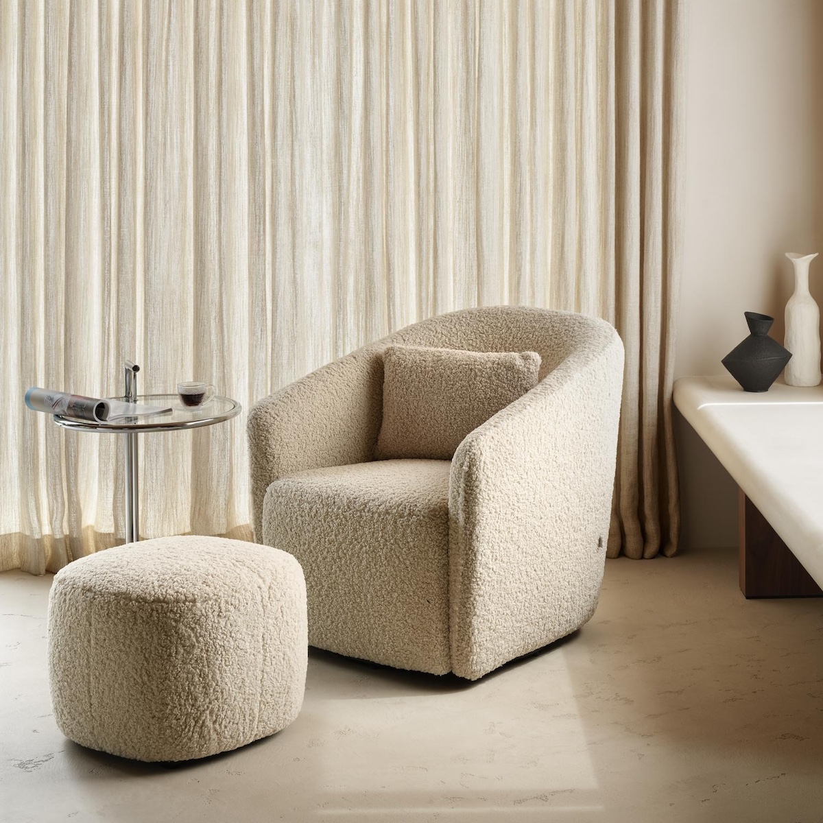 Fauteuil SWIVEL & GLIDING GOMI Quax sheep