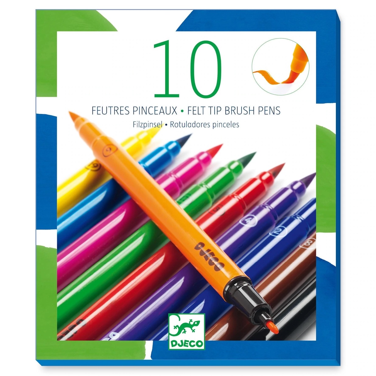 Feutres pinceaux classique-par 10 LES COULEURS POUR LES GRANDS Djeco