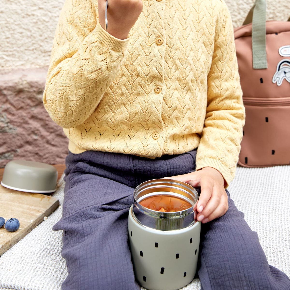 Food Jar Happy Prints light olive Laessig