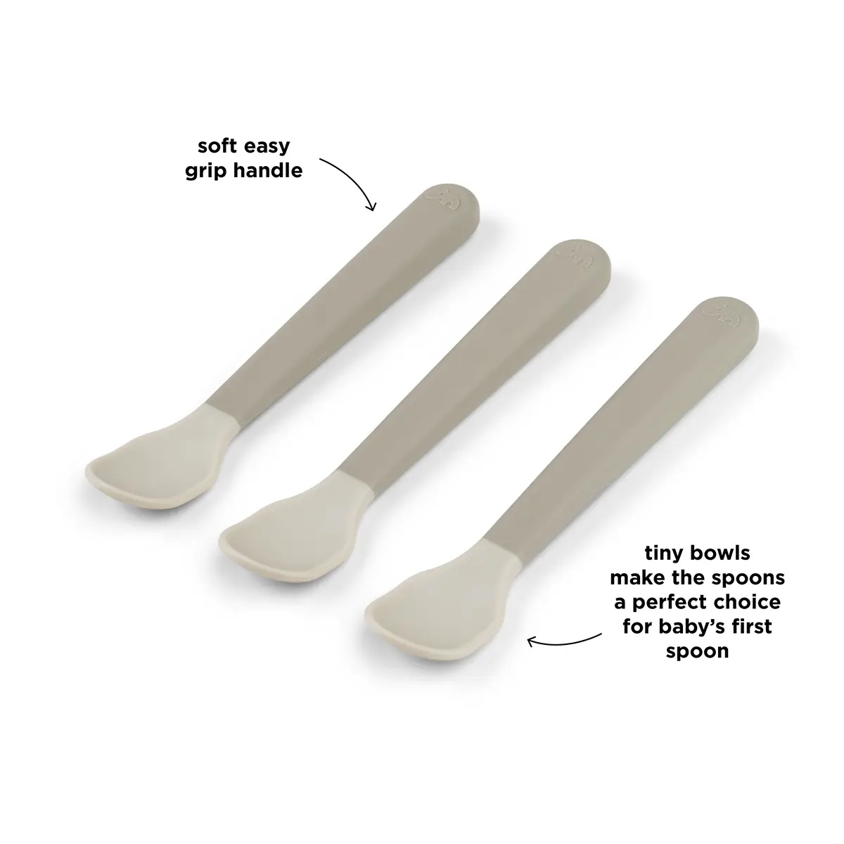 Foodie easy-grip baby spoon 3-pack Done by deer Sand