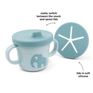 Foodie Snack & Trinkbecherset ELPHEE Done by Deer blau