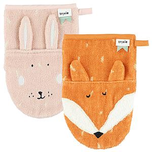 Gant de toilette pack 2 MRS RABBIT MR. FOX Trixie