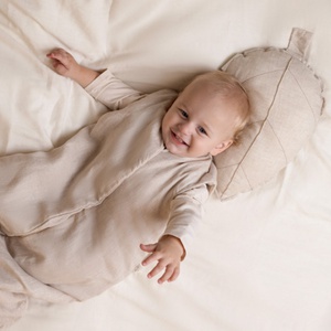 Gigoteuse 0-6M mi-saison LIN FRANÇAIS Nobodinoz Greige