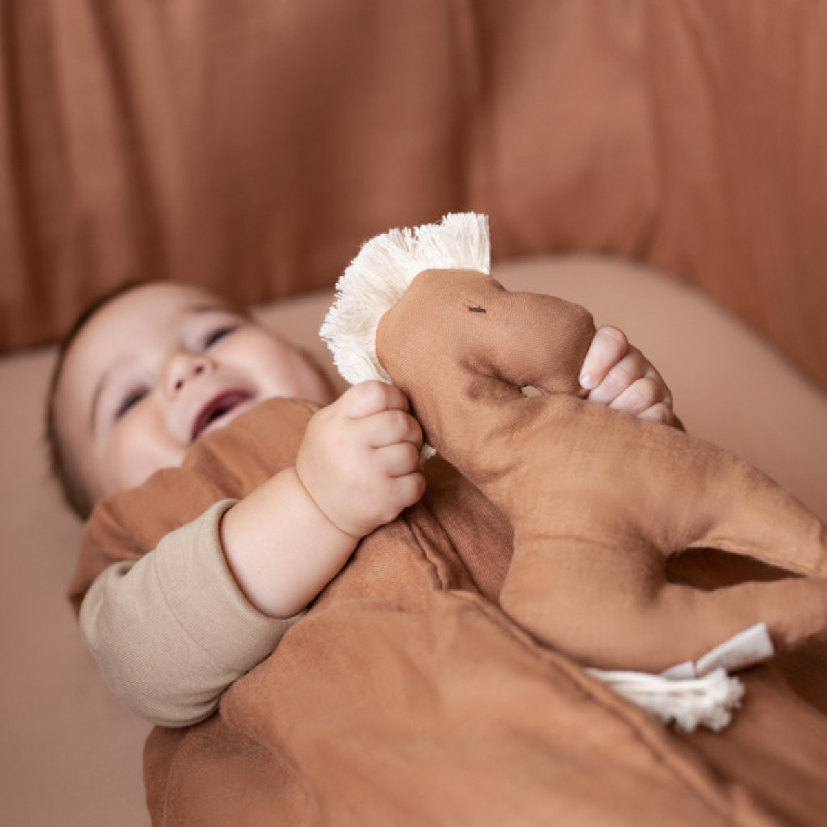 Gigoteuse 0-6M mi-saison LIN FRANÇAIS Nobodinoz Noisette