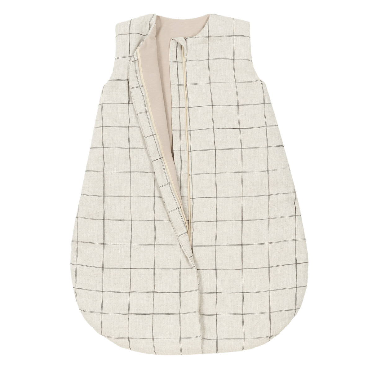 Gigoteuse mi-saison FRENCH LINEN 0-6m Nobodinoz charcoal grid