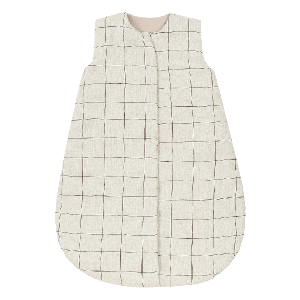 Gigoteuse mi-saison FRENCH LINEN 0-6m Nobodinoz charcoal grid