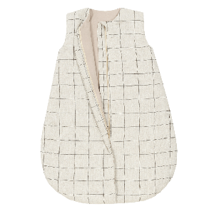 Gigoteuse mi-saison FRENCH LINEN 0-6m Nobodinoz charcoal grid