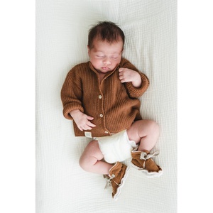Gilet bébé canalé 1-3m Babyshower toffee