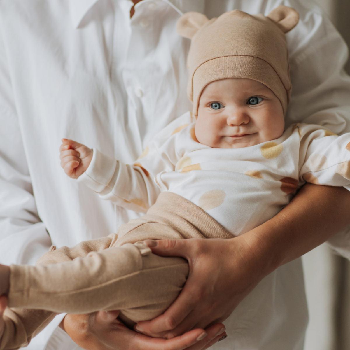 Gorro bebé TEDDY 40-42cm Wooly Organic canalé light brown
