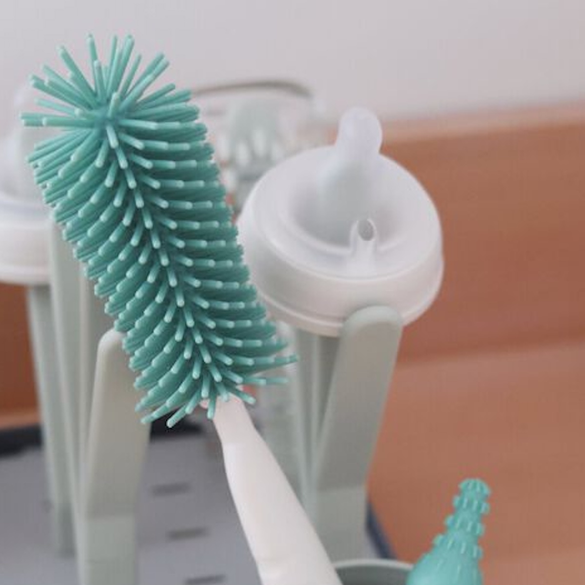 Goupillon silicone Beaba sage green