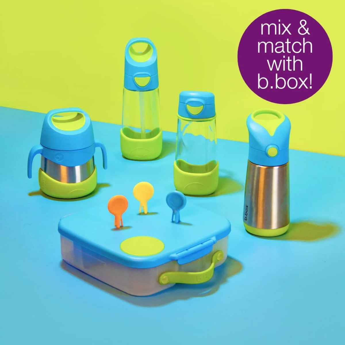 Gourde avec paille 450ml TRITAN b.box emerald forest