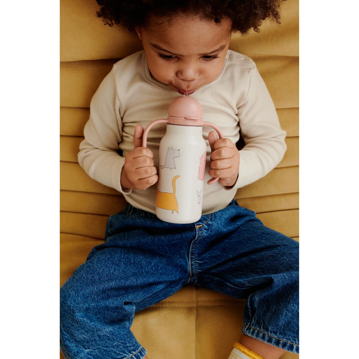 Gourde enfant 250ml KIMMIE Liewood Cats and Dogs sandy