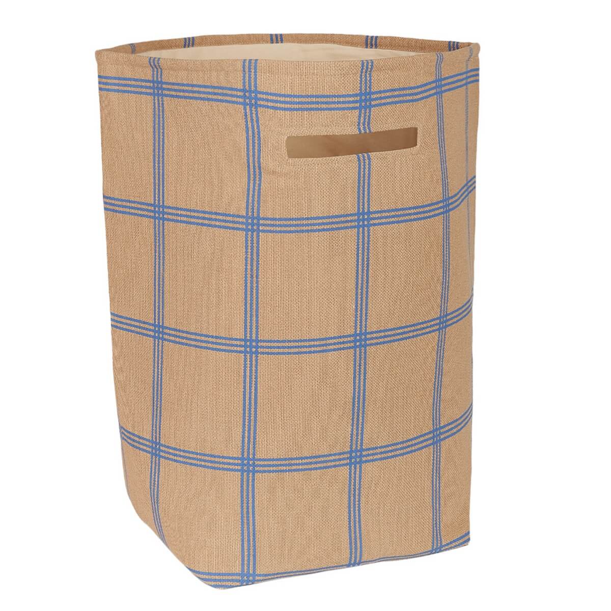 Grand panier de rangement VIBES Nobodinoz Brown blue windowpane