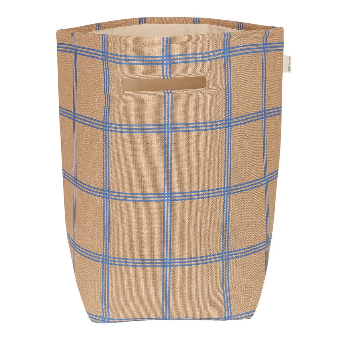 Grand panier de rangement VIBES Nobodinoz Brown blue windowpane