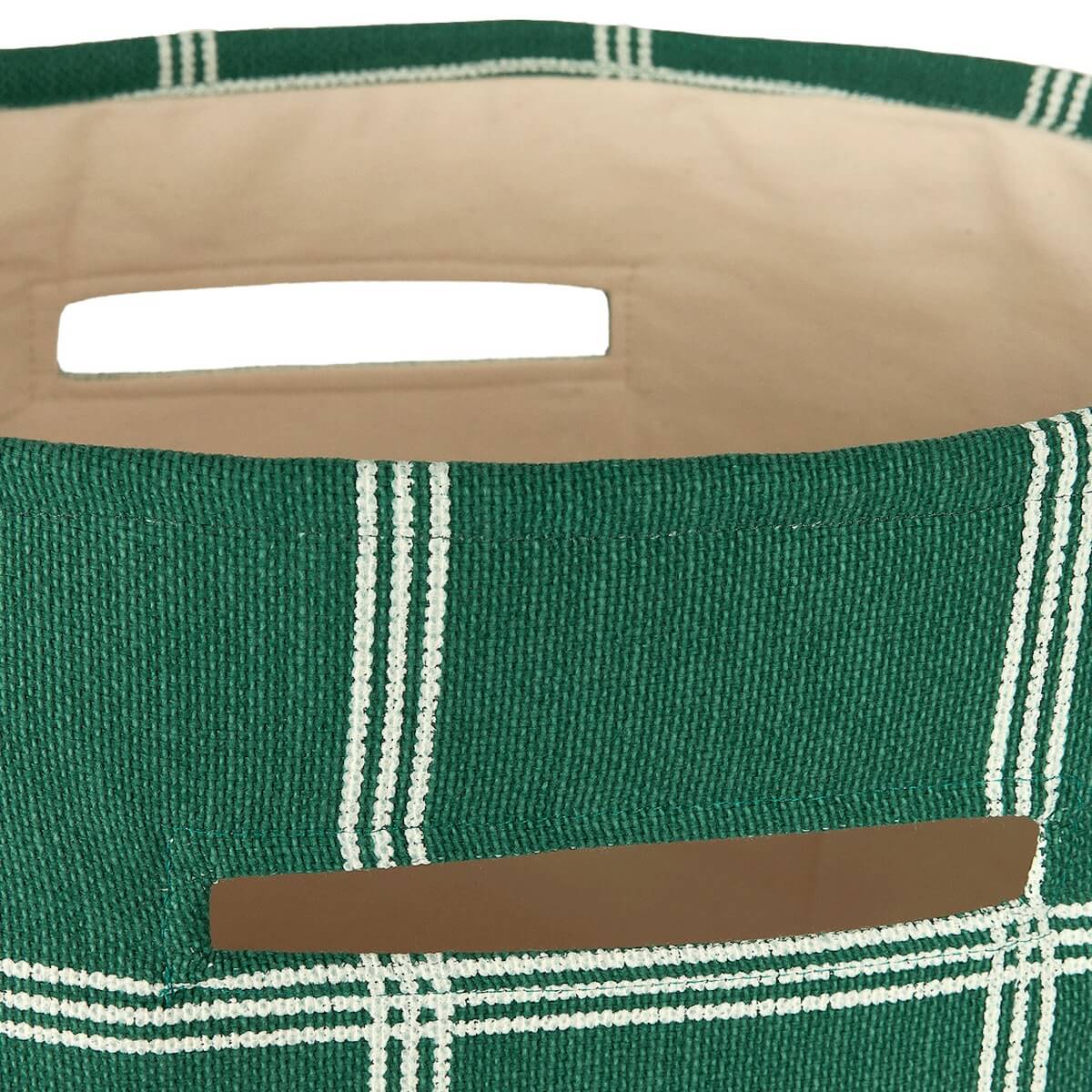 Grand panier de rangement VIBES Nobodinoz Green white windowpane