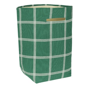 Grand panier de rangement VIBES Nobodinoz Green white windowpane