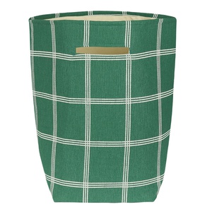 Grand panier de rangement VIBES Nobodinoz Green white windowpane