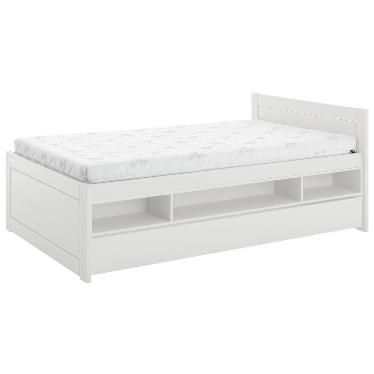 Grand tiroir lit 120x200cm Lifetime blanchi